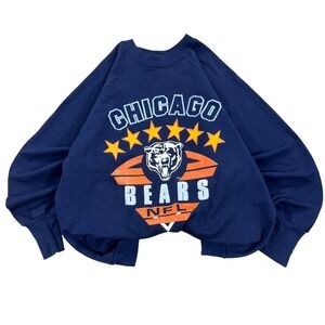 Vintage 90s Chicago Bears NFL Sweater Men's XL Logo 7 Blue Football Made in USA